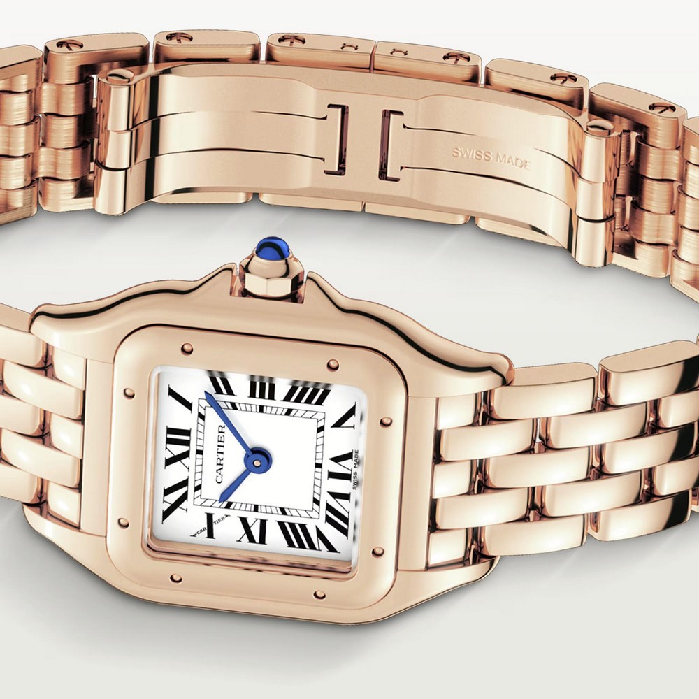 Đồng Hồ Cartier Panthère De Cartier Small Watch Nữ Vàng Hồng Trắng